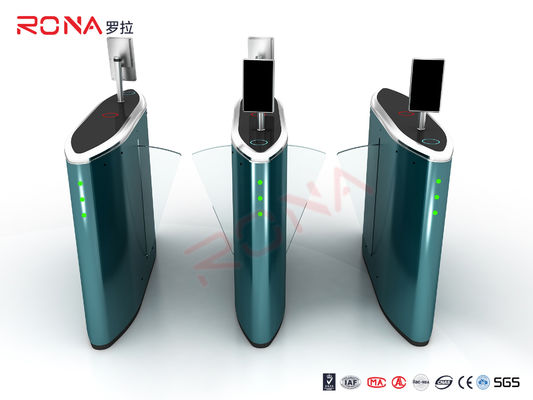 درب اتوماتیک فلپ عابر پیاده، رنگ آبی دریاچه ای با موتور براشلس DC24V