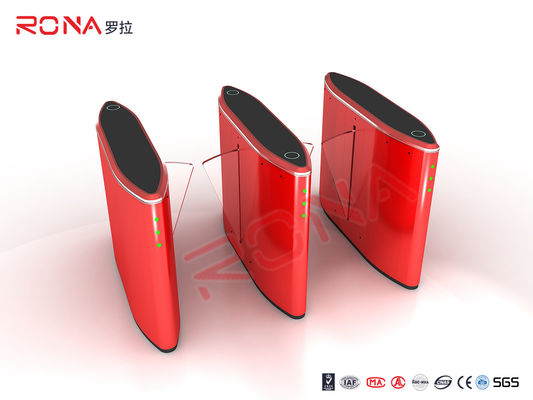 دروازه مانع فلپ موتور بدون برس DC24V 550 میلی متر عرض عبور قرمز / آبی / خاکستری رنگ شده