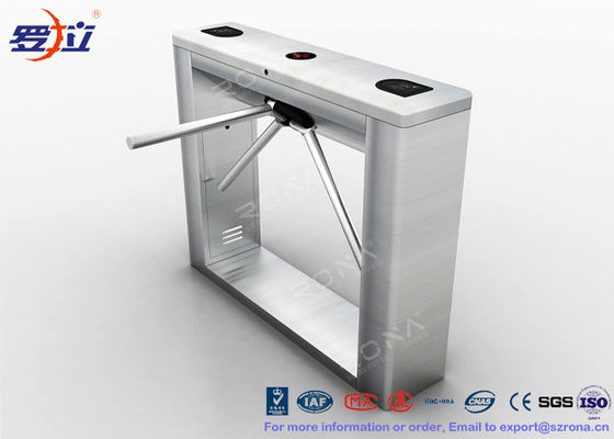 Waist High Railway Access Control Turnstiles Stainless Steel Silver RFID Reader