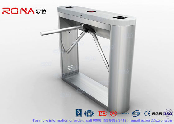 Fingerprint Reader Tripod Turnstile Gate , Full 304 Stainless Steel Turnstile Pedestrian Security Gates
