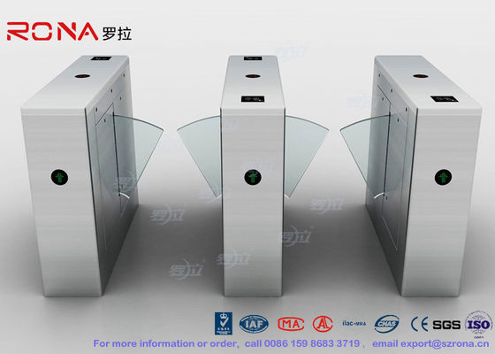 Multi - Lane Half Height Turnstiles , Optical Flap Barrier Access Control Turnstile