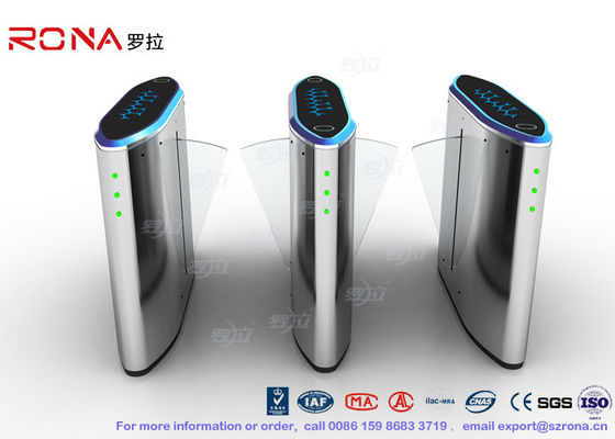 IP54 Anti - Breakthrough Flap Turnstile Speed Automatic Gates Barcode System With Bule Light