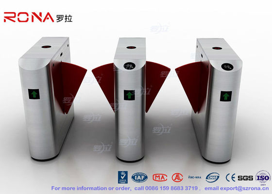 Electric IR Sensor Flap Barrier Gate , Card Swipe Metro Access Control Turnstile